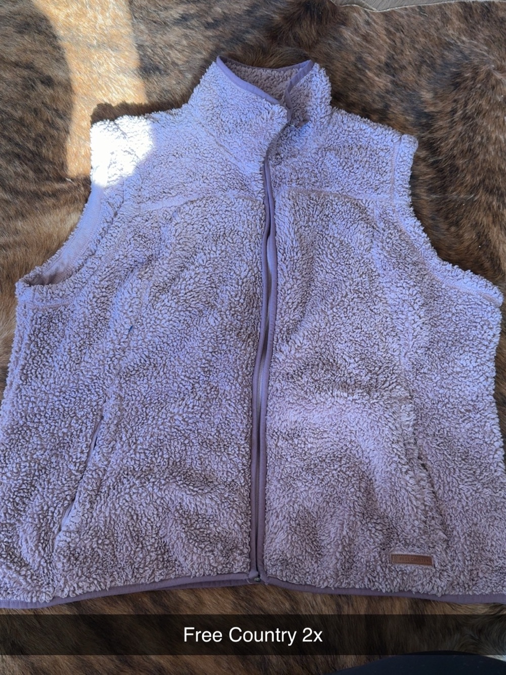 Free Country Lavender Fleece Sherpa Vest